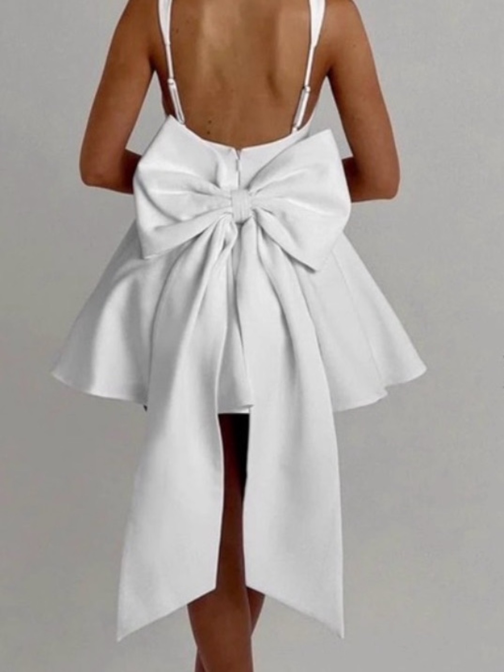 Babyboo Square Neck White Fit-and-Flare Mini Dress - Picture 2 of 4